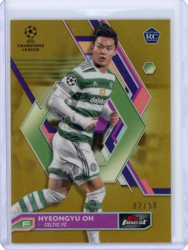 Hyeongyu Oh 2022-23 Topps Finest UEFA #76 Gold Refractor /50 Rookie RC
