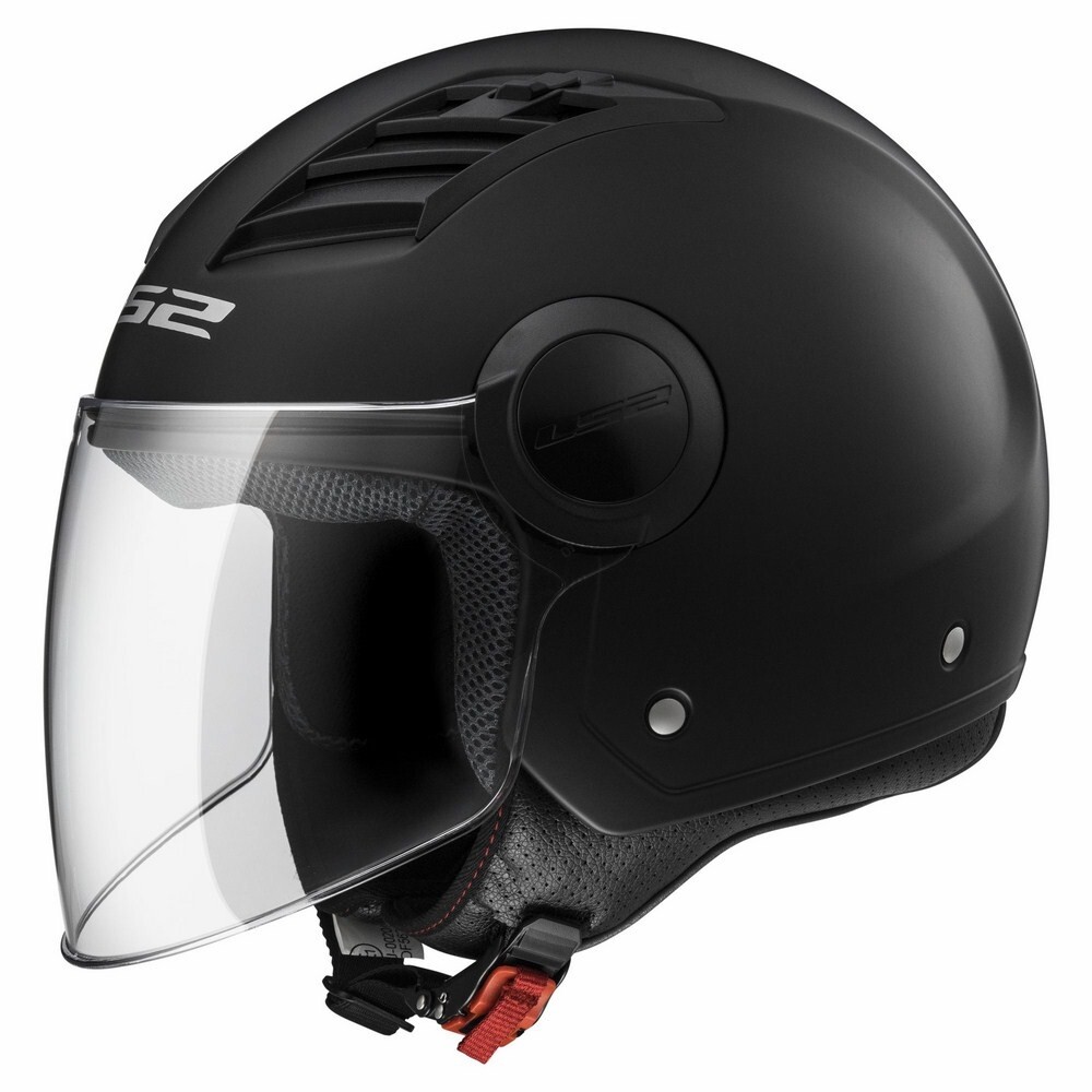 CASCO JET MOTO SCOOTER LS2 OF562 AIRFLOW SOLID NERO OPACO VISIERA LUNGA