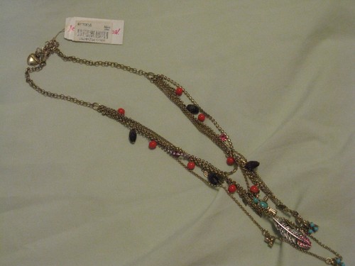 Betsey Johnson 'Crystal Feather' Layered Necklace Bird & Beads NWT Beautiful - Picture 5 of 5