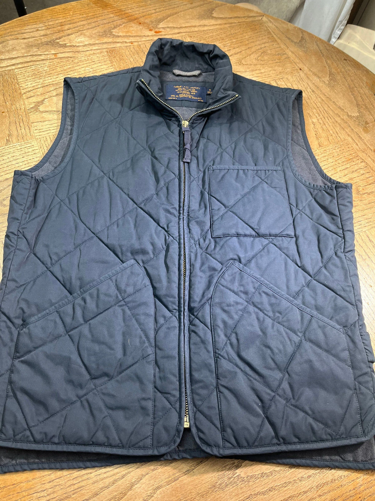 J. Crew Sussex Quilted Vest Men SZ M Black Thermore A/22 Type G38 Military Grade