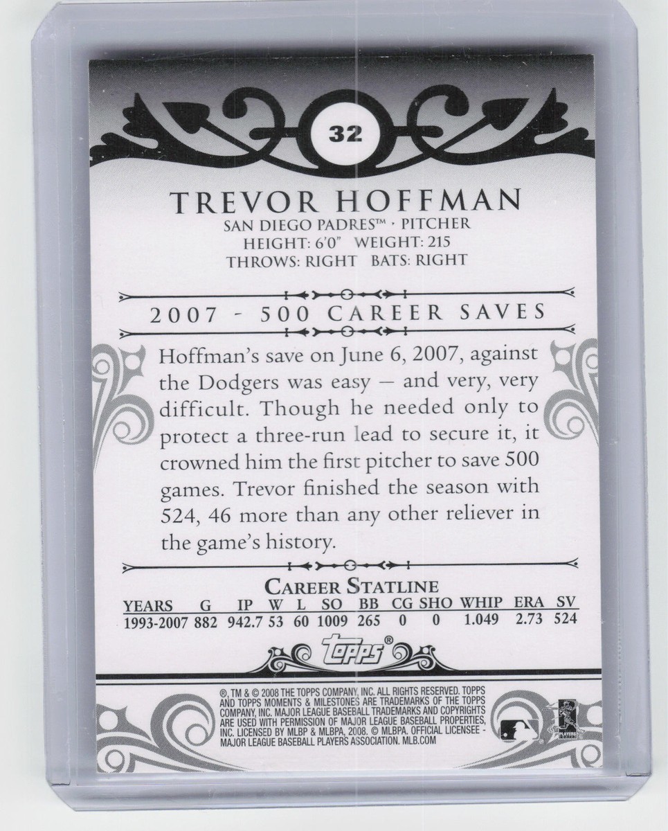 2008 Topps Moments & Milestones #32-322 Trevor Hoffman Black #/25