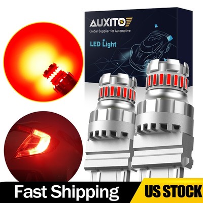 2/4X AUXITO 3157 3357 Red LED Strobe Flashing Blinking Brake Tail Light Bulbs K