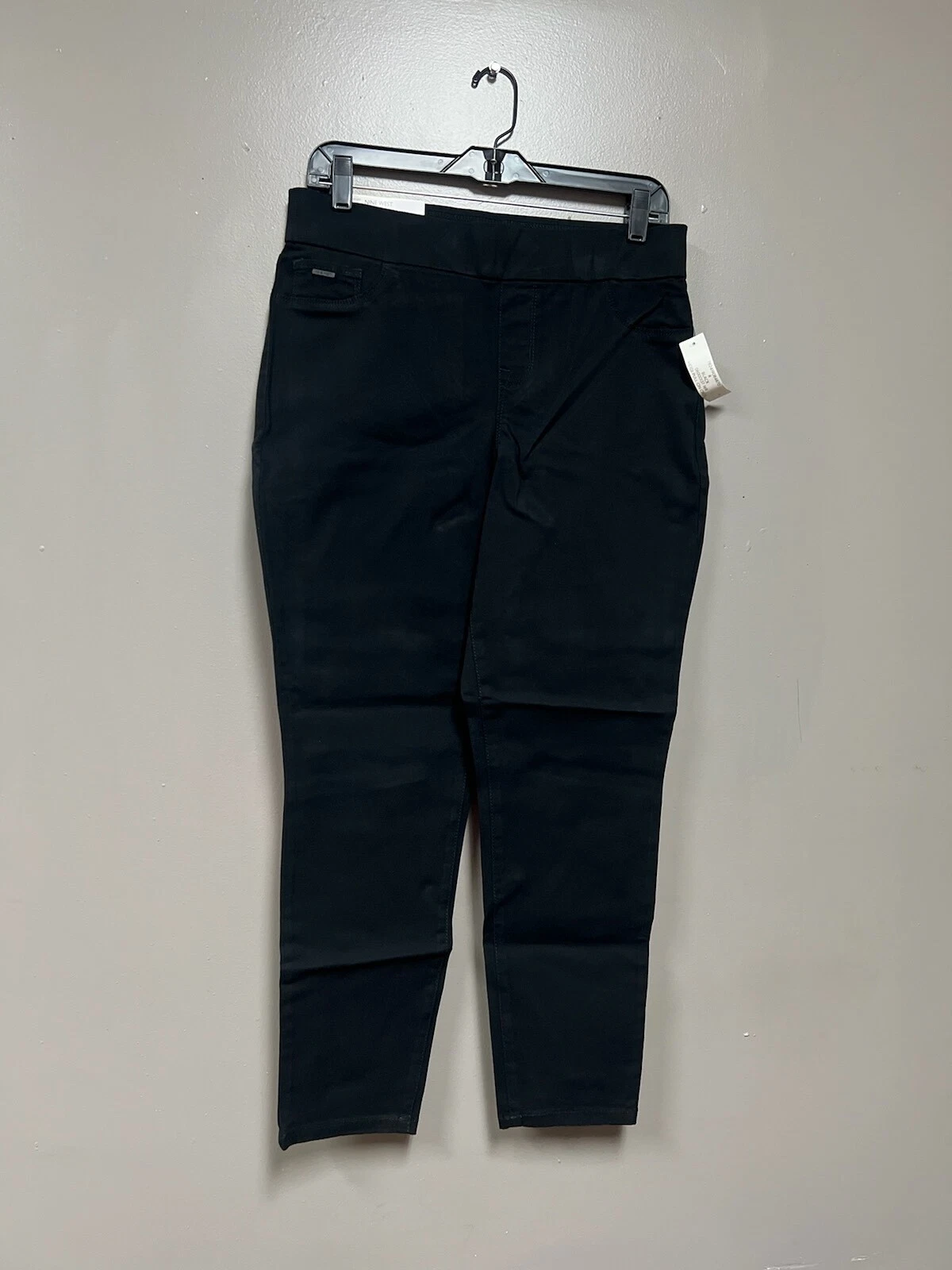 NINE WEST HEIDI PULL- ON CROP BLACK STRETCH TWILL PANTS 8 NWT