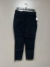 NINE WEST HEIDI PULL- ON CROP BLACK STRETCH TWILL PANTS 8 NWT