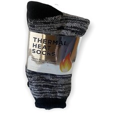 New Thermal Heat Socks Womens Comfy Warm Cushioned Knit Black Gray White One Sz
