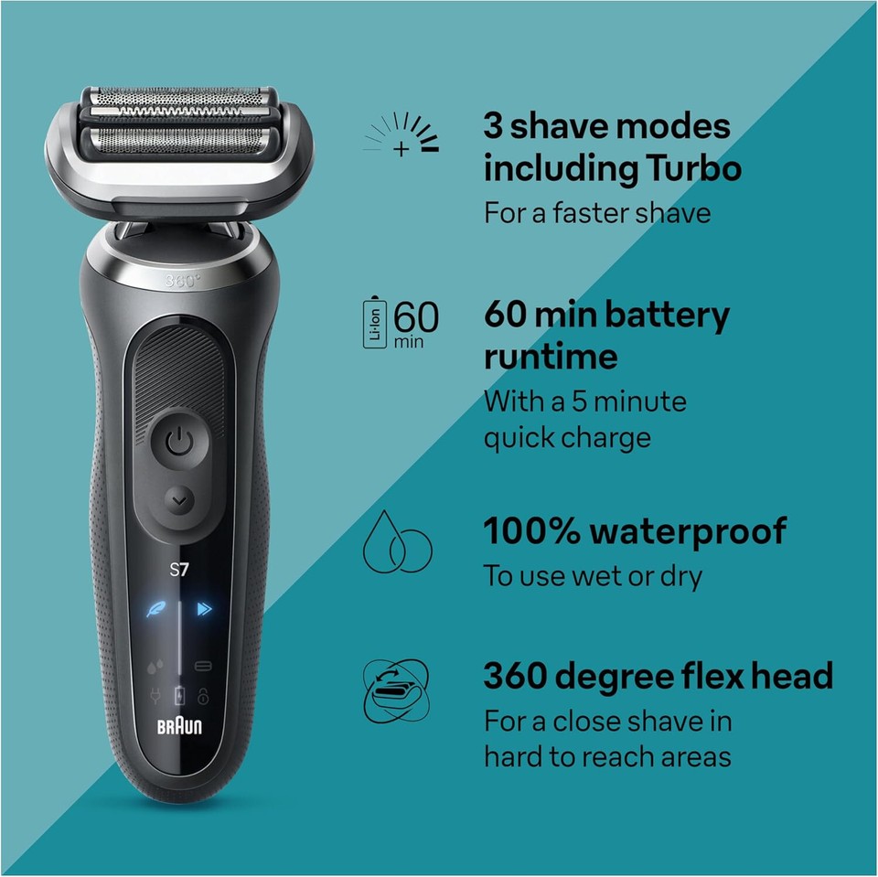 Braun Series 7 Wet & Dry Shaver with SmartCare Center - Black (7085cc ...