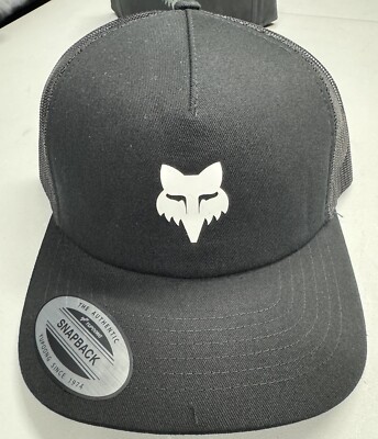 Fox Racing SnapBack Hat Black Charcoal White Logo Adult Cap