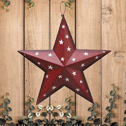 Patriotic Metal Barn Star Wall Decor,Hanging Rustic Metal Star for July 4 Decor - Picture 10 of 12
