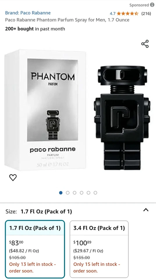 NOVO Phantom Parfum Paco Rabanne (Preto) Fl Oz 1,7 - Imagem 4 de 4