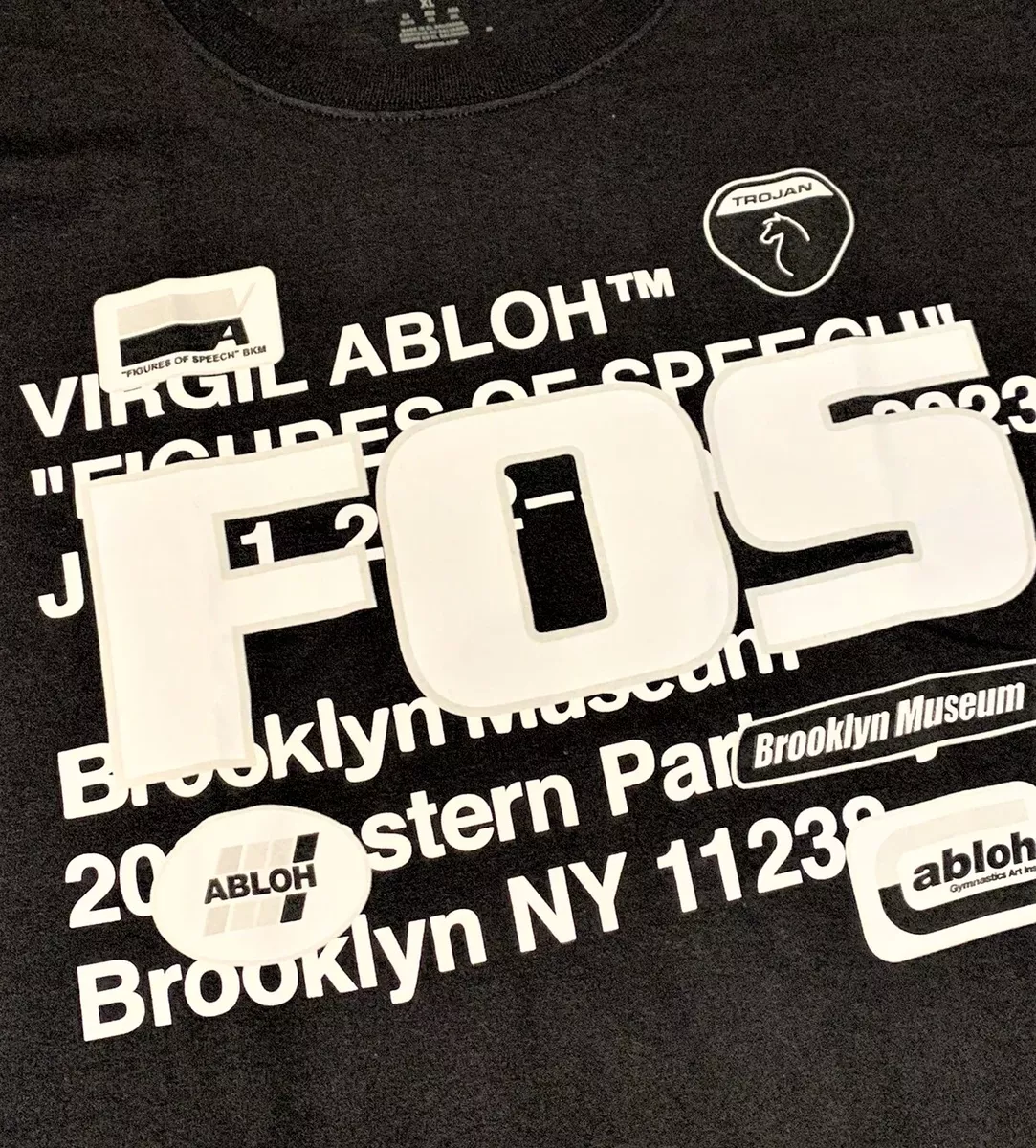 CHAMPION x VIRGIL ABLOH 'FOS BKM Brooklyn Exhibition' 2022 Art T-Shirt S  Blk NWT