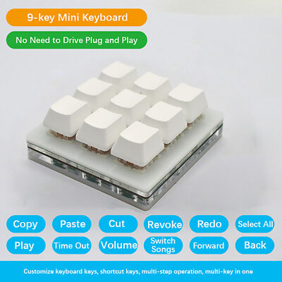 9-key Keypad Mechanical Keyboard DIY Custom USB Programming Copy Paste Customize