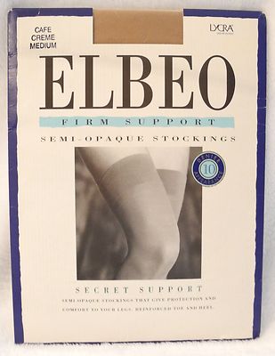 ELBEO FIRM SUPPORT FACTOR 10 STOCKINGS & LYCRA COLOUR CAFÉ CREME MED/SHOE  4½-6 