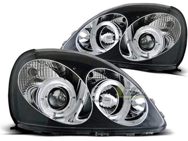 Feux angel eyes noirs Toyota Yaris 99-03 pour remplacer optiques usés