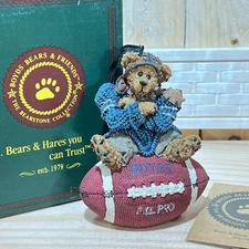 Boyds Bear Knute..Half Time - Football Christmas Ornament - Bearstone Collection
