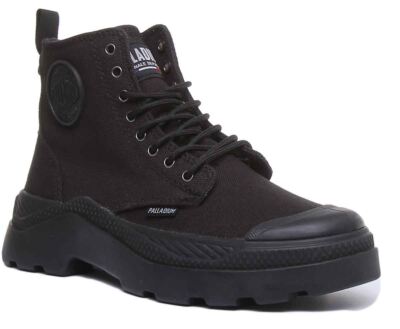 Palladium Pallakik Hi Canvas Lace Up Ankle Womens Boots In Black