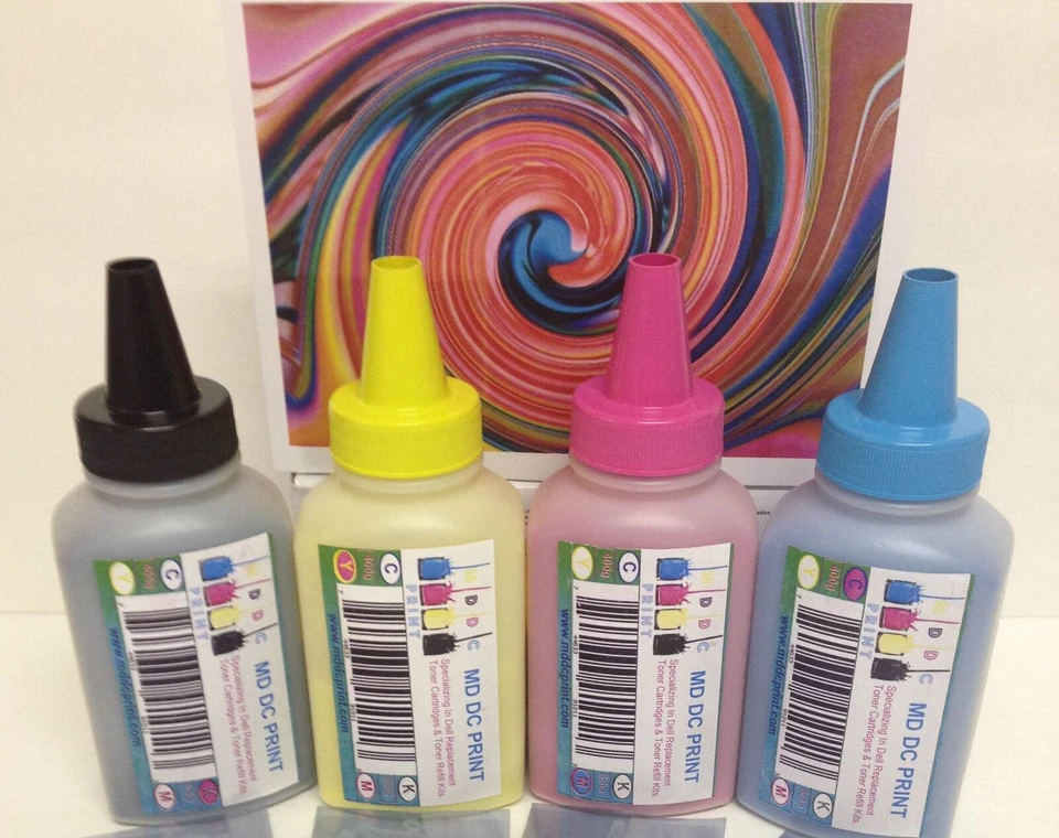 400 g | Polvo de recarga de tóner Dell de alta calidad para impresora láser 3110CN, 3115CN Foto 2 de 3