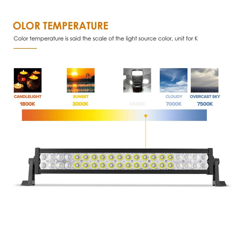 Barra de luz LED de 22" con faros LED de 7x6" Hi-Lo DRL giro para Jeep Cherokee XJ YJ Foto 4 de 4