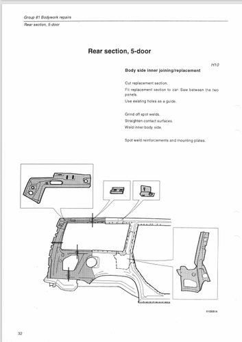* Volvo 850 Body And Glass Workshop Manual 1993 TP31840/2 Reprint - Picture 9 of 15