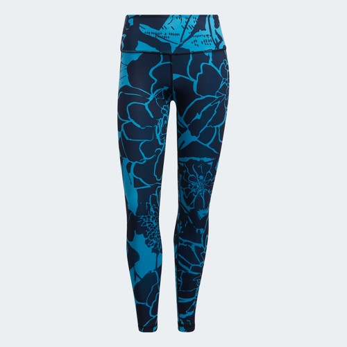 Adidas Women’s Optime Flower Superher Training 7/8 Tights HH9087 Craft Blue - 第 6/6 張圖片