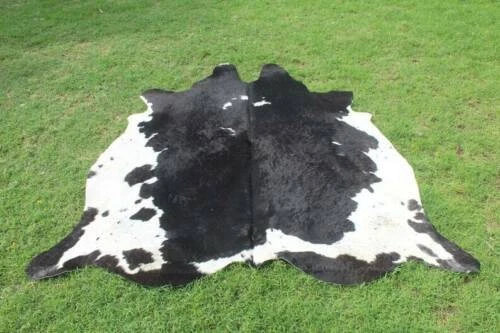 NUEVAS ALFOMBRAS GRANDES 100% CUERO DE VACA TRICOLOR PIEL DE VACA ALFOMBRA ÁREA Foto 3 de 4