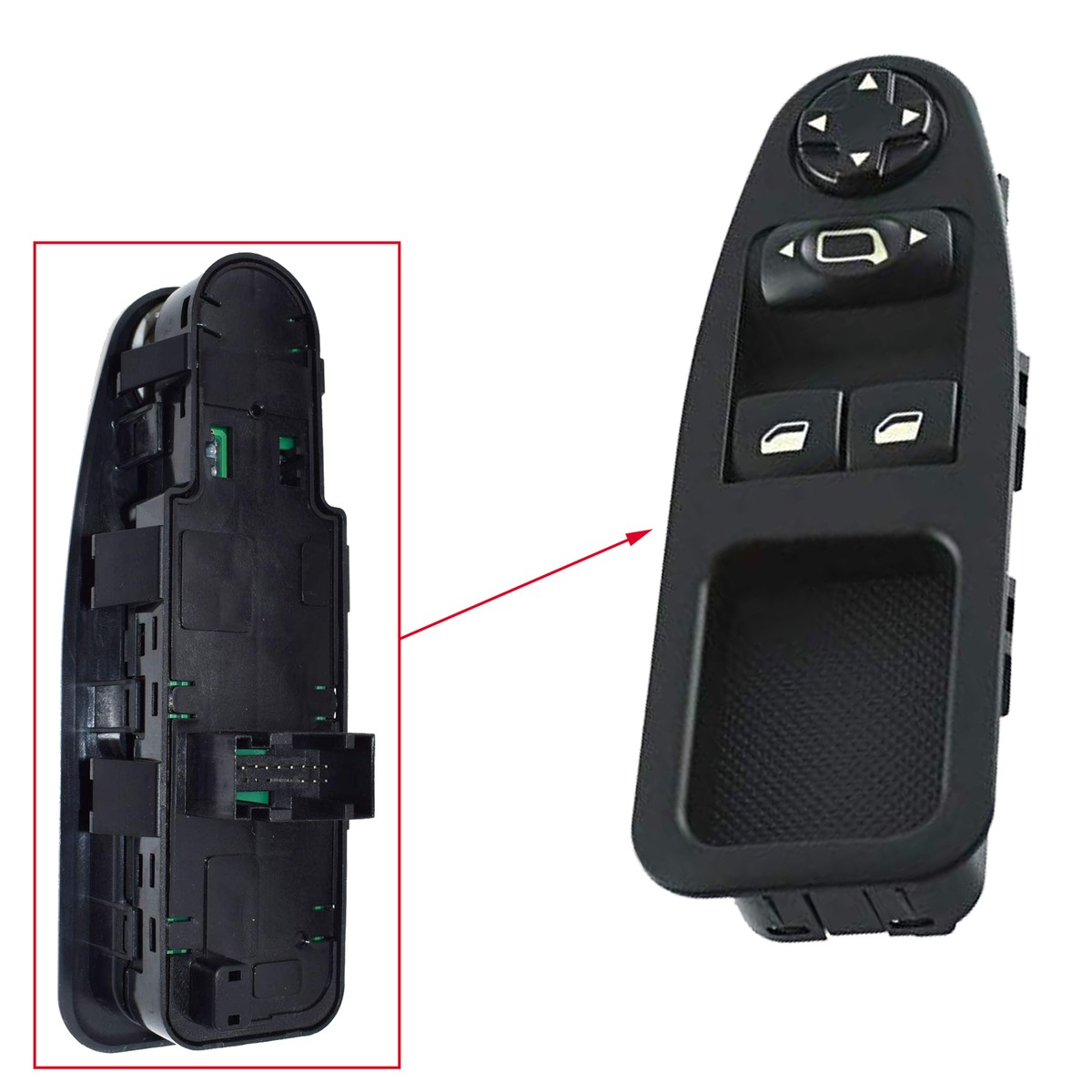 Commande Lève-vitre Avant Gauche Pour Citroën Jumpy, Fiat Scudo, Peugeot Expert 2007-2018