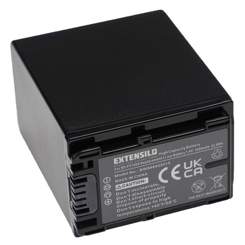 2 Batteries Compatibles Sony HDR-CX130E - 600mAh 7,2V Li-ion - Avec Puce Info - Remplace NP-FV30, FV40, FV50 - 9