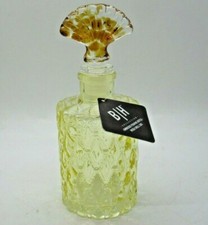 Embossed Perfume Bottle with Crystal Sea Shell Stopper Gold Harbor New Glass