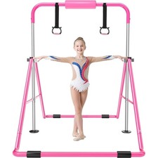 Foldable Kids Gymnastics Bar Aluminum Adjustable 35-51 Inch Indoor Outdoor