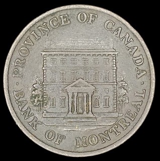 1844 Province of Canada Half Penny Bank of Montreal Token