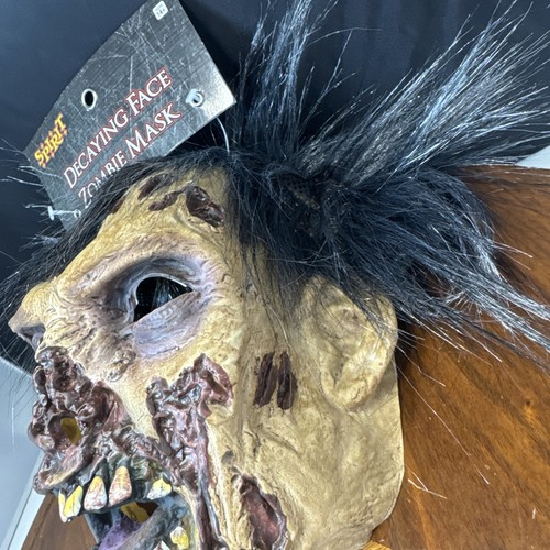 DECAYING ZOMBIE Halloween Costume Latex Mask with Hair SPIRIT New With Tag 14+ - Picture 5 of 6