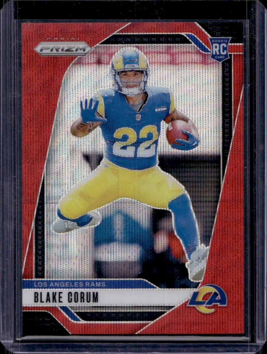 2024 Panini Prizm- Red Wave Prizm /149- Blake Corum #308 (RC)