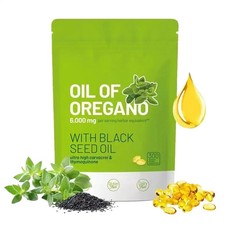 Oil of Oregano Capsules  6000mg Oil of Oregano with Black Seed Oil 300 Softgels