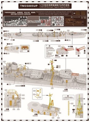 TM35005UP 1/350 IJN Destroyer YUGUMO 1943/1941（2in1） Upgrade Pack