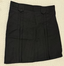 French Toast Girls Adjustable Waist Front Tab Pleated Skirt In Black Size 20