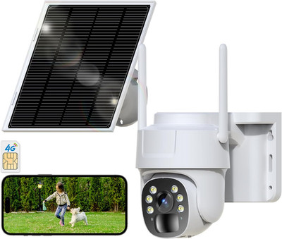 4G LTE Cellular Security Camera, Wireless Solar Powered No Wifi Needed Outdoor C