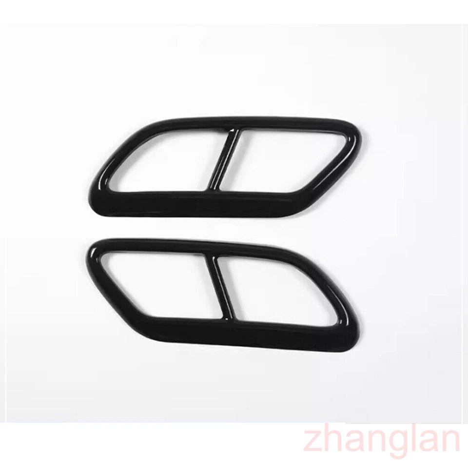 Tubo de punta de silenciador de escape trasero de titanio negro 2p para Volvo S60 V60 2014-19 Foto 2 de 4