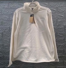New The North Face Women's Glacier Fleece 1/4 Zip Jacket White Dune Size XL