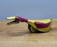 Vintage Tin Duck Pull Toy Moveable Mouth Hand Painted Metal Toy