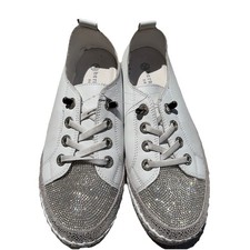 Bernie Mev Women's TW Jodie Lace-Up Sporty Casual Sneaker White/Silver Size 8/39