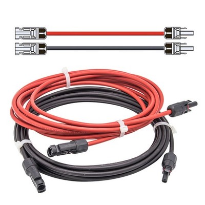 10AWG Black+Red Solar Panel Extension Cable 32.8FT With Female & Male Connectors