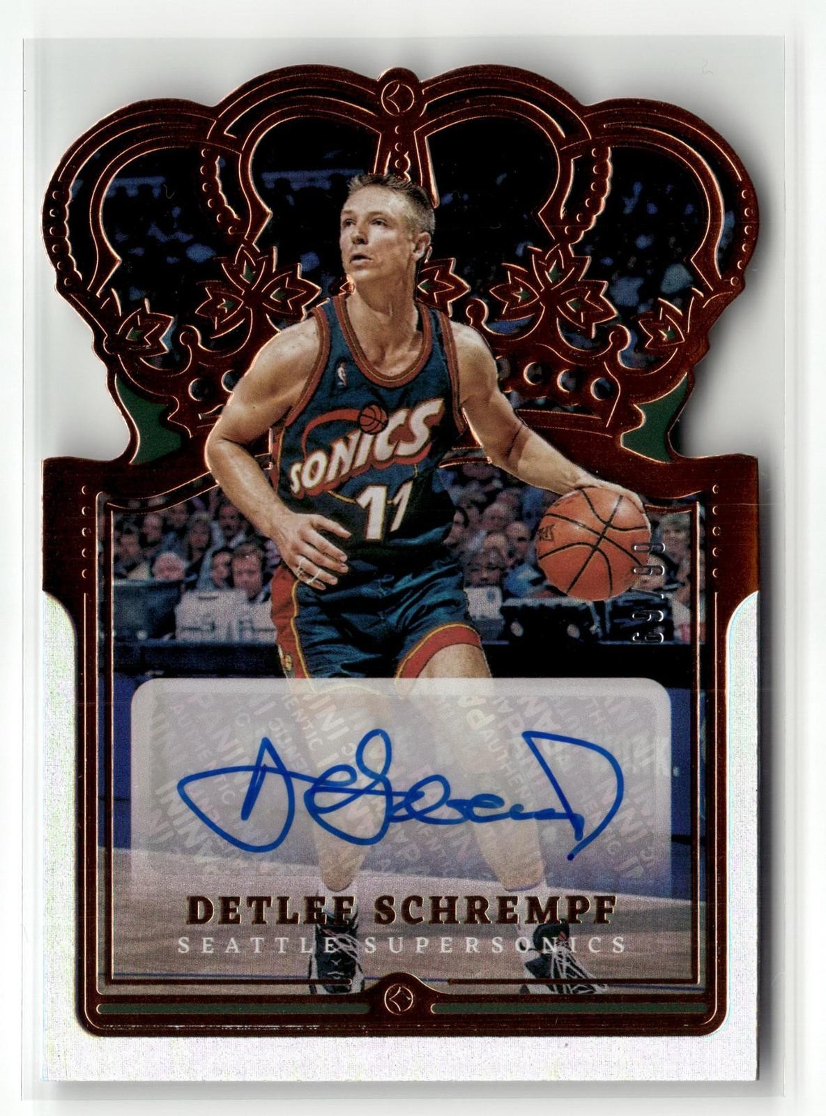 Detlef Schrempf Auto 2021-22 Panini Crown Royale #CA-DSF Crown Autographs #/99