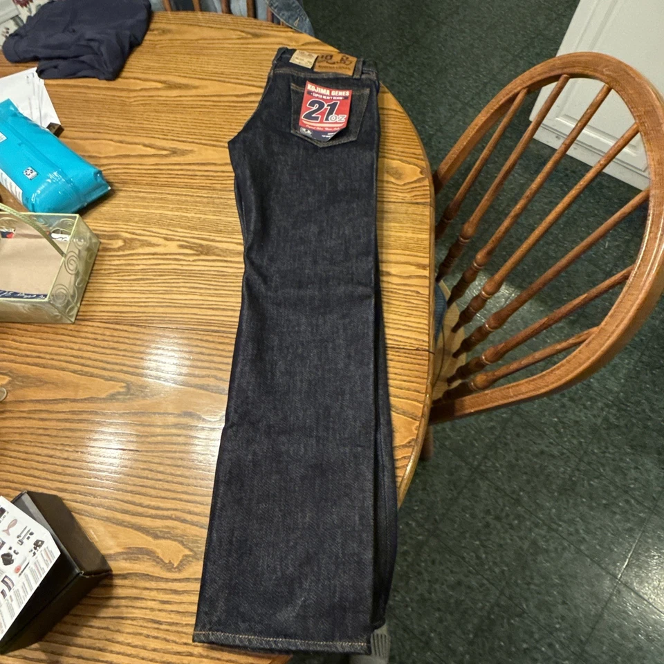 NUEVO Jeans Denim Súper Pesados 21oz KOJIMA GENES Índigo Hecho en Japón Talla 34 Foto 2 de 4