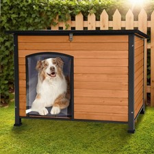 43.3    Large Dog House Shelter Outdoor Weatherproof Kennel with PVC Curtain