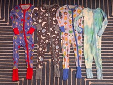 4 Little Sleepies Bamboo Pajamas Blue Sports Space Baby Clothes 18-24 Months 2T