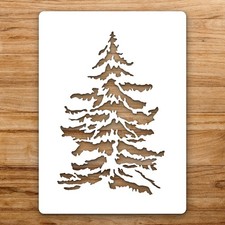 Pine Tree With Large Reusable Wall Stencil For Painting DIY Home Decor Template