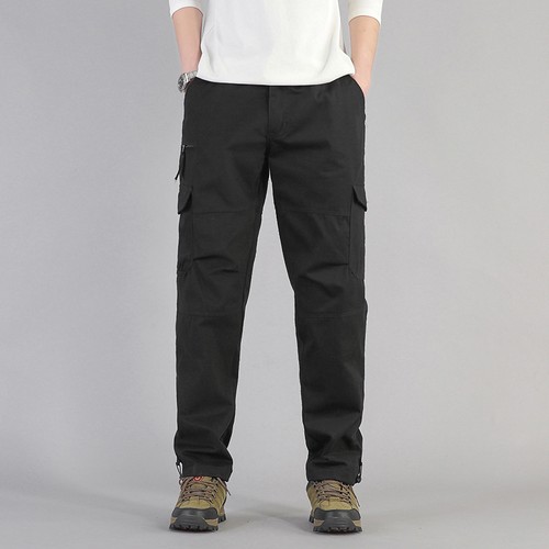 US Mens Cotton Cargo Pants Work Pants Multiple Pockets Tactical Outdoor Hiking
