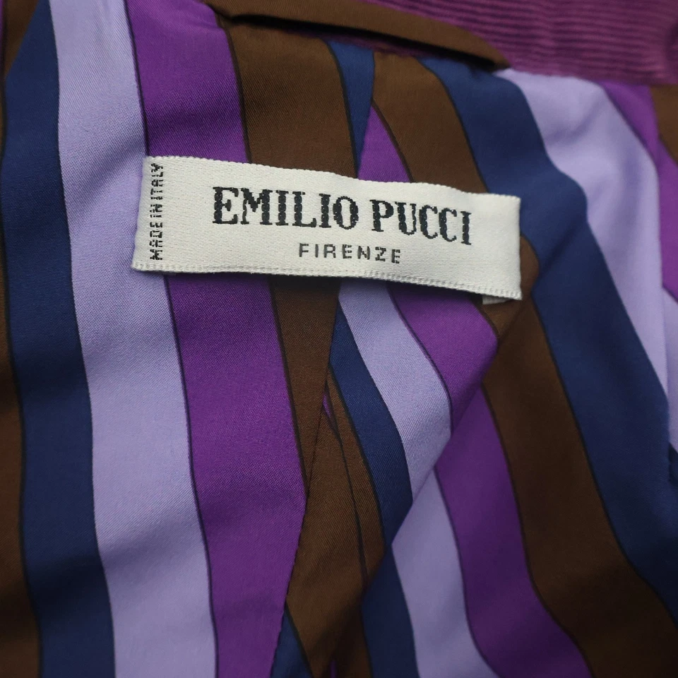 Gabardina para mujer Emilio Pucci Firenze púrpura pana con cinturón hecha en Italia Foto 4 de 4