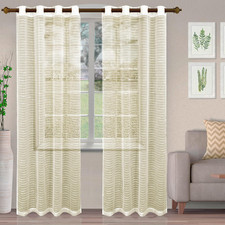Natural Light Filtering Sheer Curtain Panels, 8 Grommets, Window Treatments, Dra