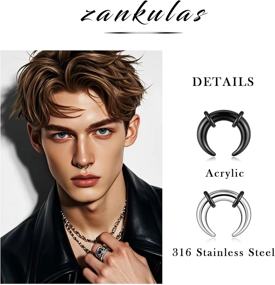 Kit de estiramiento de conos de pinza de tabique acrílico acero inoxidable piercing de tabique... Foto 4 de 4