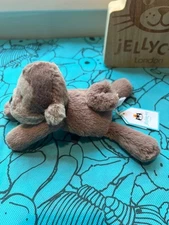 Jellycat Smudge Monkey Medium 13cm New with Label Dust Bag Plush Gift